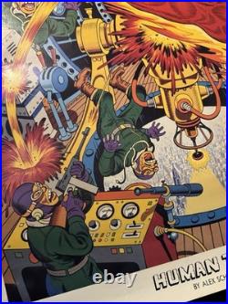 Vintage Marvel Human Torch Alex Schomburg 1984 Poster 23x29