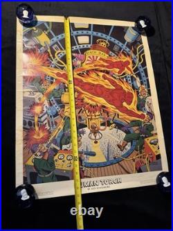 Vintage Marvel Human Torch Alex Schomburg 1984 Poster 23x29