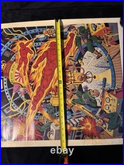 Vintage Marvel Human Torch Alex Schomburg 1984 Poster 23x29
