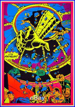 Vintage Marvel Psyklop and Hulk 1971 Third Eye Poster Great Condition
