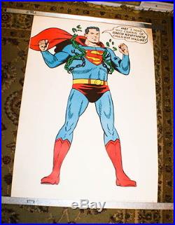 Vintage Original 1966 Large DC Comic Pop Art Superman Poster #9 Rare