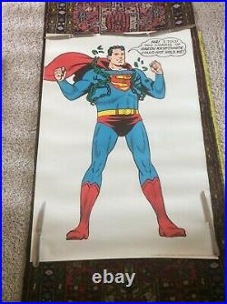 Vintage Original 1966 Superman and Batman 27 x 40 Comic Book Art