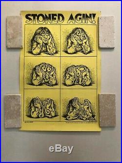 Vintage Original 1st Print 1971 STONED AGIN! Poster by R Crumb 15 x 22