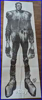 Vintage Original Jack Davis Frankenstein 6ft Poster Monster Toy Kid Door Art