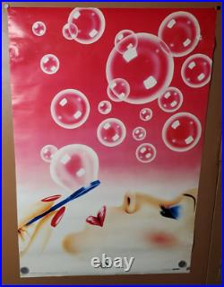 Vintage Poster Soap Bubbles 1984 Retro