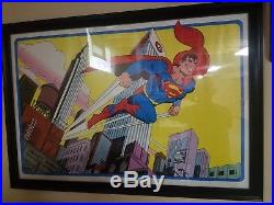 Vintage SUPERMAN Lithograph/Poster RARE 1987 Mint Condition Still Tube Sealed