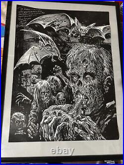 Vintage Stephen Bissette Signed Zombie Poster Comic Book Horror Artist 1988