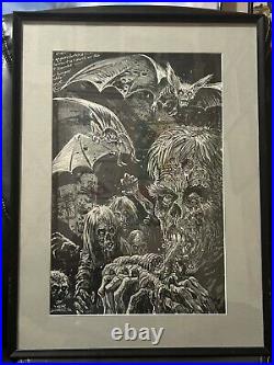 Vintage Stephen Bissette Signed Zombie Poster Comic Book Horror Artist 1988