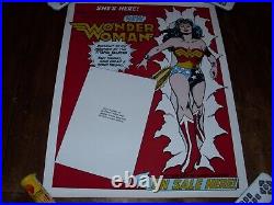 Vintage Wonder Woman Comic Store Display Poster On Sale Justice League Rare 1981