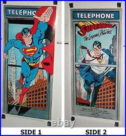 Vintage original 1986 Superman poster, 2-Sided 37x18 DC Action comic book pin-up