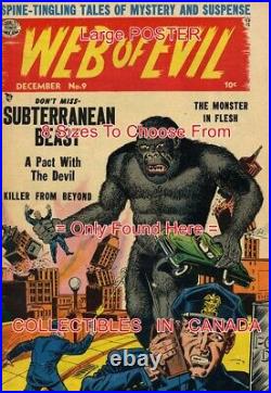 WEB OF EVIL 1953 King Kong -ish POLICEMEN = POSTER Comic Book 10 SIZES 17 62