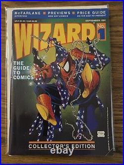 WIZARD MAGAZINE THE GUIDE TO COMICS #1 SEPT 91 McFARLANE SPIDER-MAN WithO POSTER