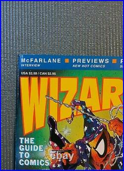 WIZARD Magazine #1 with Poster Comic Book Price Guide 1991 McFarlane Cover