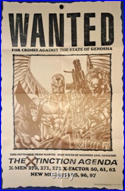 Wanted Xtinction Agenda Jim Lee Wolverine X-men Promo Poster Marvel 1990 Unused