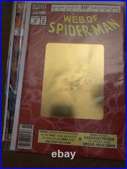 Web Of Spider-man #90 2nd Print Gold Newsstand Variant 1st 2099 Poster 1992 Upc