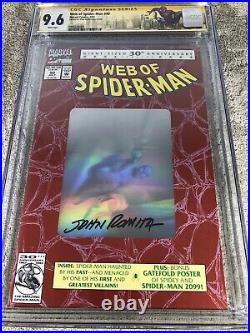 Web Spider Man 90 CGC SS 9.6 Romita Sr 7/1992 Hologram Custom Label 2099 Poster