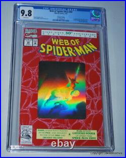 Web of Spiderman 90 CGC 9.8 Second Printing Mysterio App Gatefold Poster 1992 WP