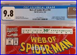 Web of Spiderman 90 CGC 9.8 Spider-Man 2099 Poster Hologram Cover 1st Print 1992