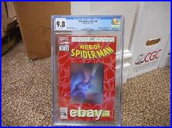 Web of Spiderman 90 cgc 9.8 Hologram cover 2099 poster 1st print WHITE pgs NM M