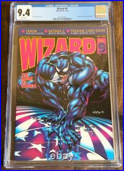 Wizard #9 (1992) CGC 9.4 Venom Cover + Poster by Bert Wittman