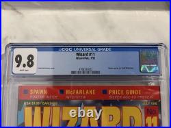 Wizard Magazine #11 CGC 9.8 Todd McFarlane Spawn Cover Poster 1992 WHITE PAGES