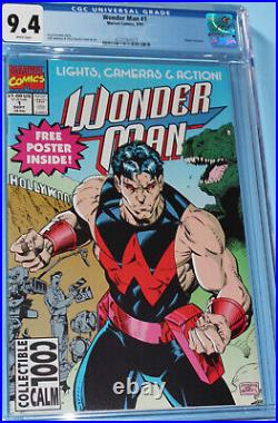 Wonder Man #1 CGC 9.4, White pages, poster included (9/91)