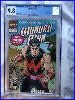 Wonder Man # 1 CGC 9.8 1991 White Pages With Poster Rare Graded Copy