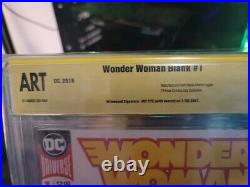 Wonder Woman # 1 Blank Variant JAY FIFE Full Cover Sketch Fight Poster CBCS ART