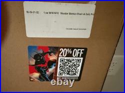 Wonder Woman Black & Gold Fine Art Print by Warren Louw Sideshow Silver Canvas