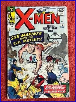 X-MEN #6 Silver Age Marvel Comic Sub-mariner joins Evil Mutants Cylcops Poster