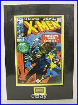 X-MEN #70 cover poster signed by STAN LEE. Matted, COA
