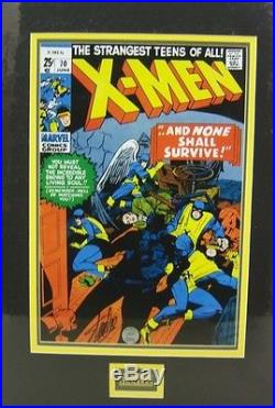 X-MEN #70 cover poster signed by STAN LEE. Matted, COA