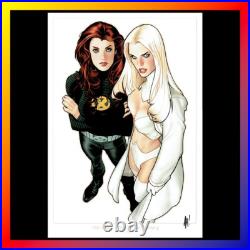 X-MEN Signed ART PRINT Adam Hughes JEAN GREY White Queen EMMA FROST Wizard #129