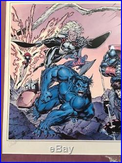 X-Men 1 SIGNED x3 litho poster #1836/2500 1991 Frame & Matte PRISTINE 3' X 1.5