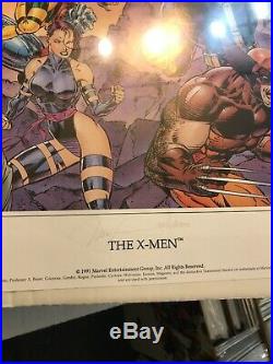 X Men 1991 Marvel Rare Lithograph Print Signed x3 Jim Lee Original