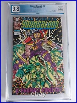 Youngblood #2 PGX 9.8 white pages 1st Prophet/Shadowhawk plus Wizard #35/poster
